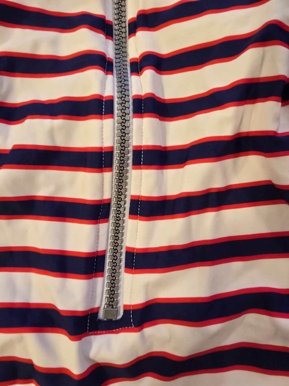 Smart And Sexy One Piece Swimsuit Striped Front Zip Athletic NWT Size Large - Picture 5 of 16